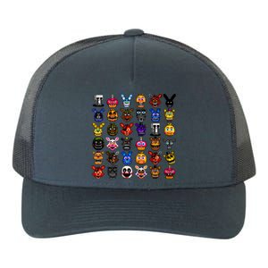 Fnaf Pixel Art Collage Yupoong Adult 5-Panel Trucker Hat