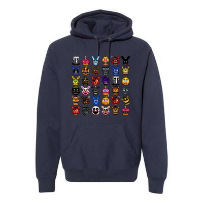 Fnaf Pixel Art Collage Premium Hoodie