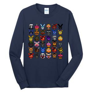 Fnaf Pixel Art Collage Tall Long Sleeve T-Shirt