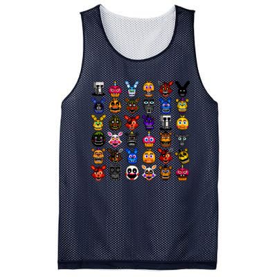 Fnaf Pixel Art Collage Mesh Reversible Basketball Jersey Tank