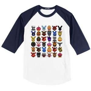 Fnaf Pixel Art Collage Baseball Sleeve Shirt