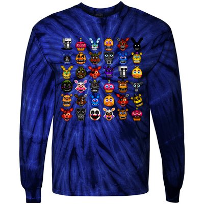 Fnaf Pixel Art Collage Tie-Dye Long Sleeve Shirt