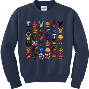 Fnaf Pixel Art Collage Kids Sweatshirt