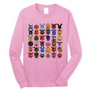 Fnaf Pixel Art Collage Long Sleeve Shirt