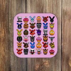 Fnaf Pixel Art Collage Coaster