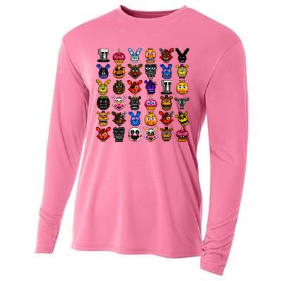 Fnaf Pixel Art Collage Cooling Performance Long Sleeve Crew