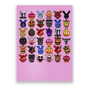 Fnaf Pixel Art Collage Poster