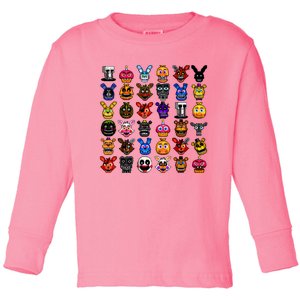 Fnaf Pixel Art Collage Toddler Long Sleeve Shirt