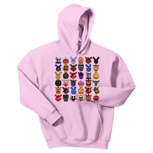 Fnaf Pixel Art Collage Kids Hoodie