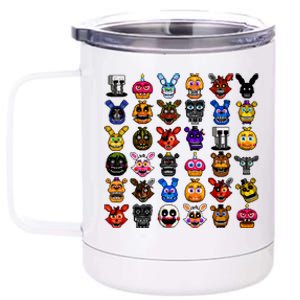 Fnaf Pixel Art Collage 12 oz Stainless Steel Tumbler Cup