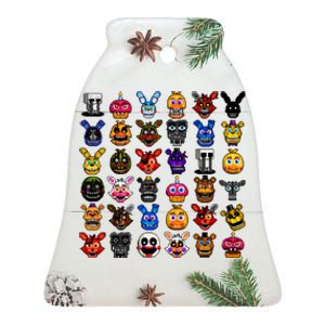 Fnaf Pixel Art Collage Ceramic Bell Ornament