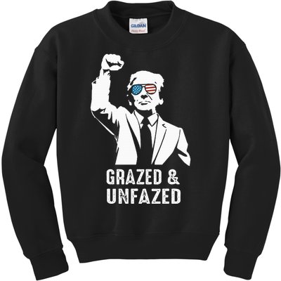 Fist Pump American Patriot Grazed And Unfazed Kids Sweatshirt