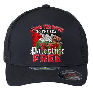 Free Palestine Arabic Support Palestine And Keffiyeh Palesti Flexfit Unipanel Trucker Cap