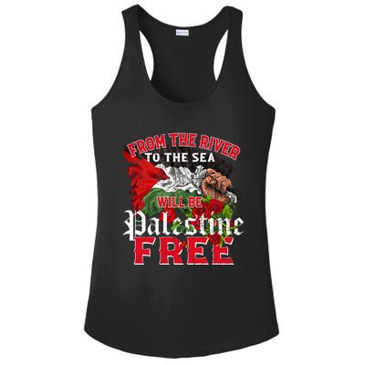 Free Palestine Arabic Support Palestine And Keffiyeh Palesti Ladies PosiCharge Competitor Racerback Tank