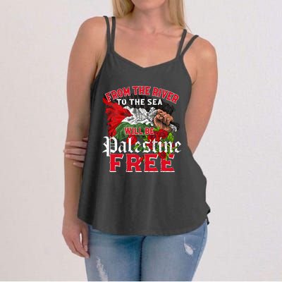 Free Palestine Arabic Support Palestine And Keffiyeh Palesti Women's Strappy Tank