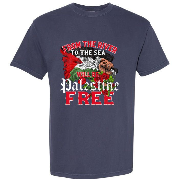 Free Palestine Arabic Support Palestine And Keffiyeh Palesti Garment-Dyed Heavyweight T-Shirt