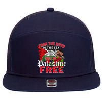 Free Palestine Arabic Support Palestine And Keffiyeh Palesti 7 Panel Mesh Trucker Snapback Hat