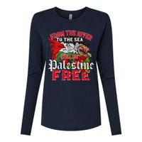 Free Palestine Arabic Support Palestine And Keffiyeh Palesti Womens Cotton Relaxed Long Sleeve T-Shirt