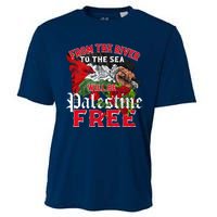 Free Palestine Arabic Support Palestine And Keffiyeh Palesti Cooling Performance Crew T-Shirt