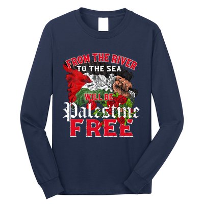 Free Palestine Arabic Support Palestine And Keffiyeh Palesti Long Sleeve Shirt