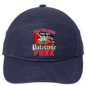 Free Palestine Arabic Support Palestine And Keffiyeh Palesti 7-Panel Snapback Hat