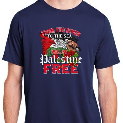 Free Palestine Arabic Support Palestine And Keffiyeh Palesti Adult ChromaSoft Performance T-Shirt