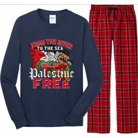 Free Palestine Arabic Support Palestine And Keffiyeh Palesti Long Sleeve Pajama Set