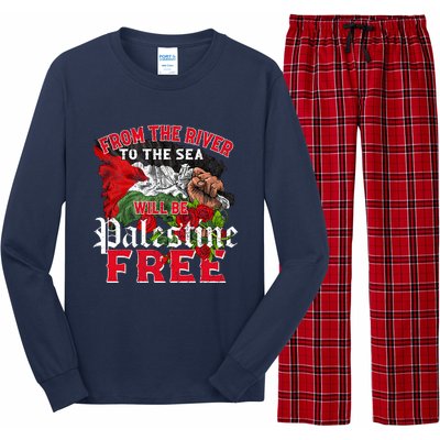 Free Palestine Arabic Support Palestine And Keffiyeh Palesti Long Sleeve Pajama Set