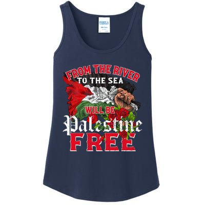 Free Palestine Arabic Support Palestine And Keffiyeh Palesti Ladies Essential Tank