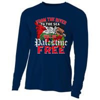 Free Palestine Arabic Support Palestine And Keffiyeh Palesti Cooling Performance Long Sleeve Crew