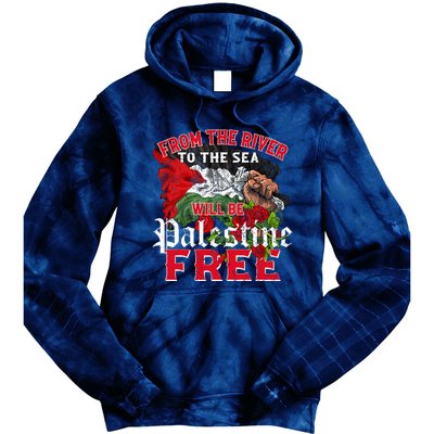 Free Palestine Arabic Support Palestine And Keffiyeh Palesti Tie Dye Hoodie