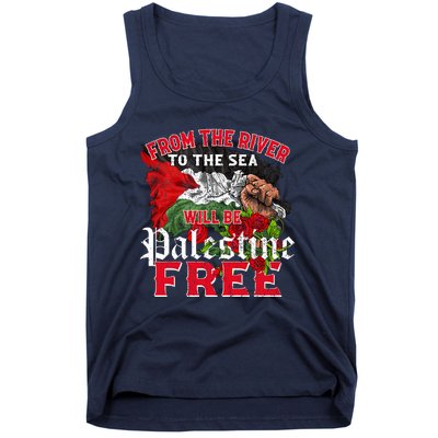 Free Palestine Arabic Support Palestine And Keffiyeh Palesti Tank Top