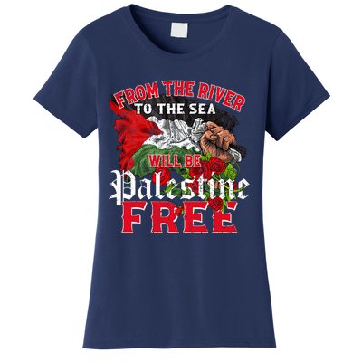 Free Palestine Arabic Support Palestine And Keffiyeh Palesti Women's T-Shirt