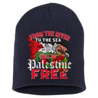 Free Palestine Arabic Support Palestine And Keffiyeh Palesti Short Acrylic Beanie