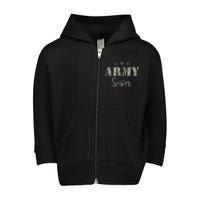 Funny Proud Army Sister Gift Camouflage Shirt Army Sister Gift Toddler Zip Fleece Hoodie