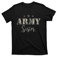 Funny Proud Army Sister Gift Camouflage Shirt Army Sister Gift T-Shirt