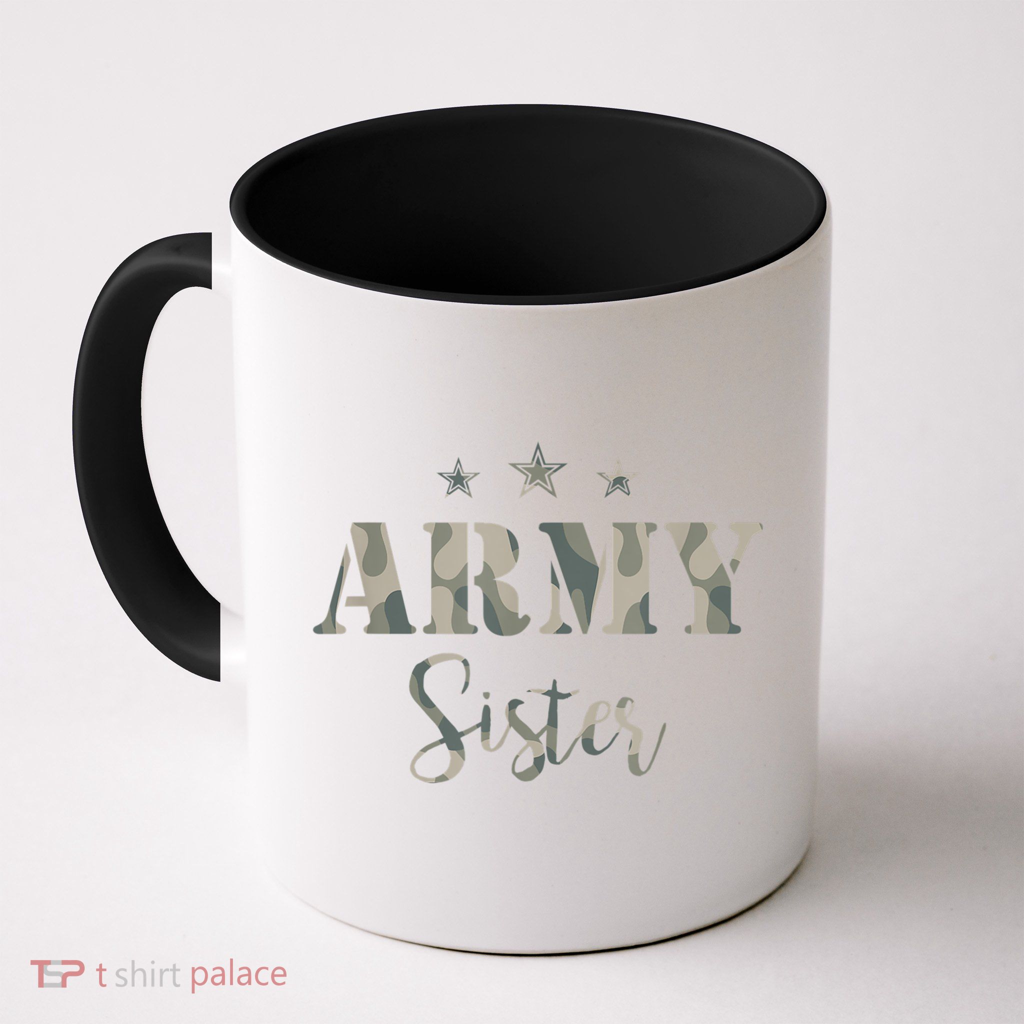 Funny Proud Army Sister Gift Camouflage Shirt Army Sister Gift Mug