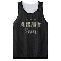 Funny Proud Army Sister Gift Camouflage Shirt Army Sister Gift Mesh Reversible Basketball Jersey Tank