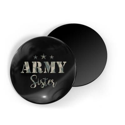 Funny Proud Army Sister Gift Camouflage Shirt Army Sister Gift Magnet