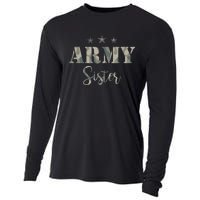 Funny Proud Army Sister Gift Camouflage Shirt Army Sister Gift Cooling Performance Long Sleeve Crew