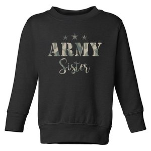 Funny Proud Army Sister Gift Camouflage Shirt Army Sister Gift Toddler Sweatshirt