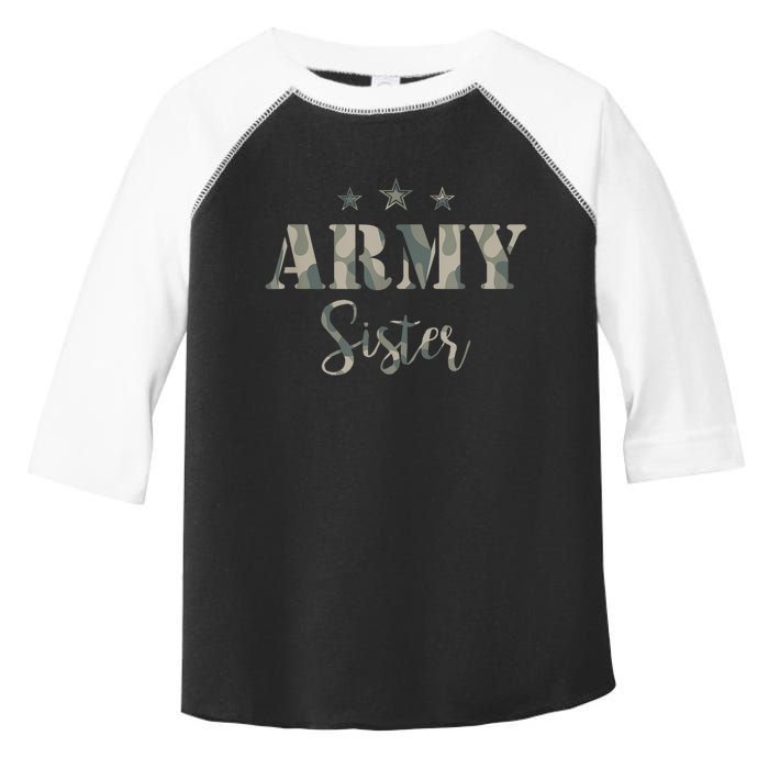 Funny Proud Army Sister Gift Camouflage Shirt Army Sister Gift Toddler Fine Jersey T-Shirt