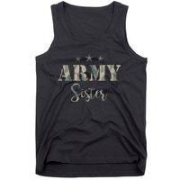 Funny Proud Army Sister Gift Camouflage Shirt Army Sister Gift Tank Top