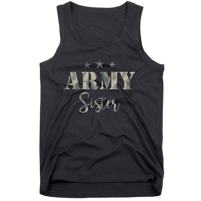 Funny Proud Army Sister Gift Camouflage Shirt Army Sister Gift Tank Top