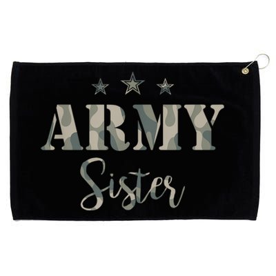 Funny Proud Army Sister Gift Camouflage Shirt Army Sister Gift Grommeted Golf Towel