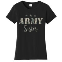 Funny Proud Army Sister Gift Camouflage Shirt Army Sister Gift Women's T-Shirt