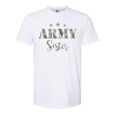 Funny Proud Army Sister Gift Camouflage Shirt Army Sister Gift Softstyle CVC T-Shirt