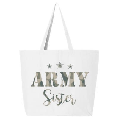 Funny Proud Army Sister Gift Camouflage Shirt Army Sister Gift 25L Jumbo Tote