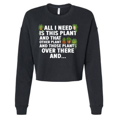 Funny Plant Art Gardening Garden Plant Lovers Cropped Pullover Crew