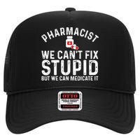 Funny Pharmacy Art Pharmacy Tech Pharmacist High Crown Mesh Back Trucker Hat